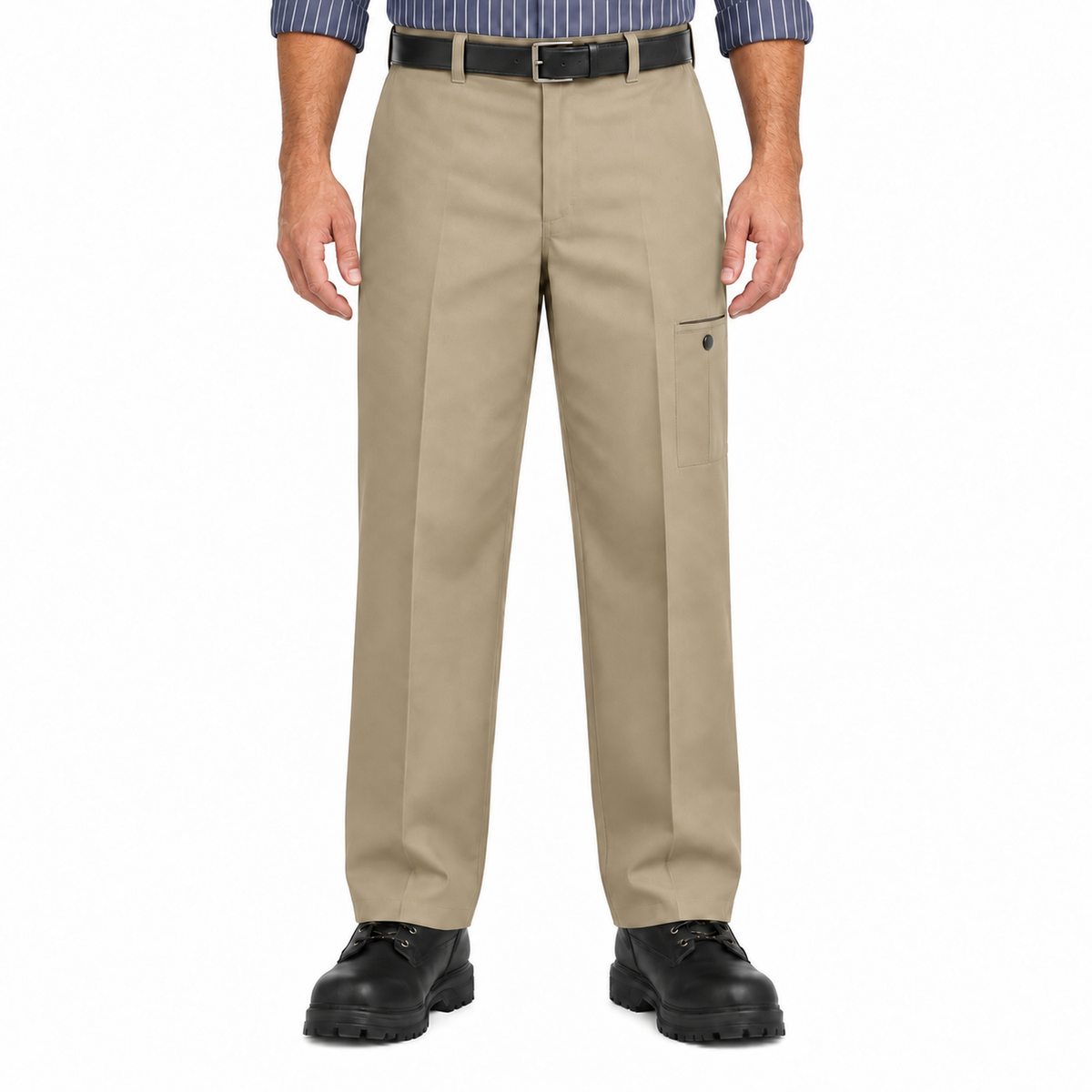 Pantalón de trabajo Red Kap PT2C para hombre khaki, vista frontal con modelo | color:khaki