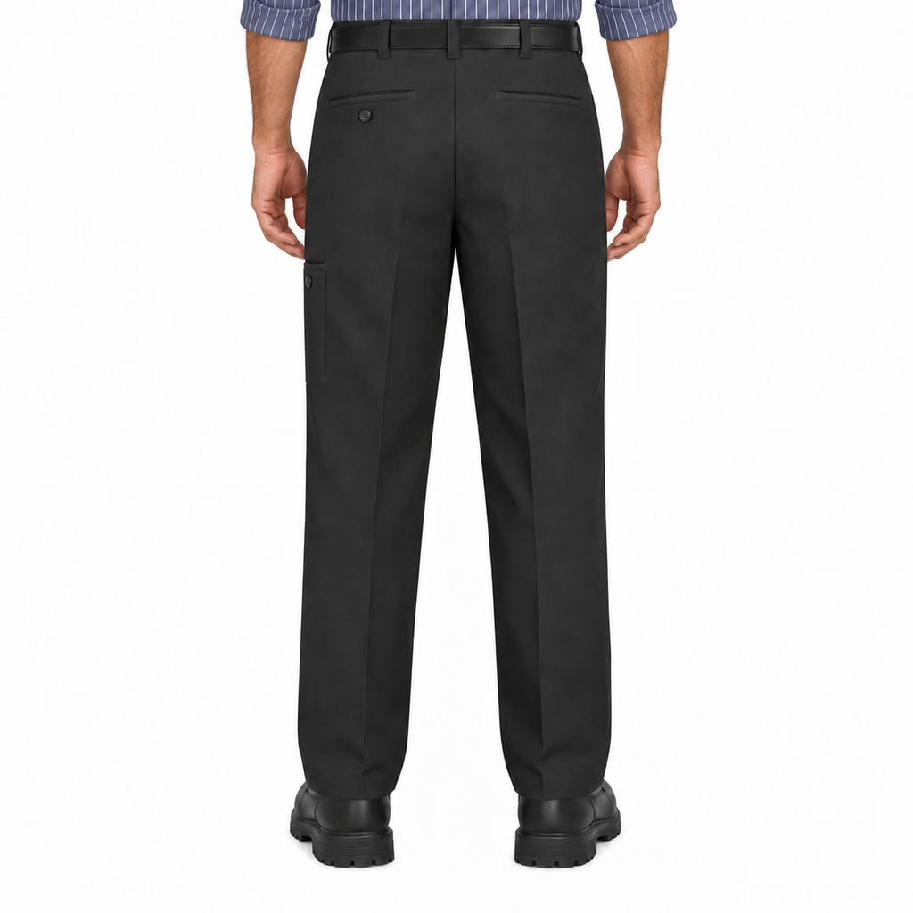 Pantalón de trabajo Red Kap PT2C para hombre negro, vista espalda con modelo
