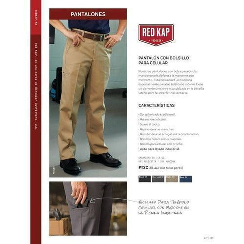 Ficha técnica del pantalón Red Kap PT2C, composición y características