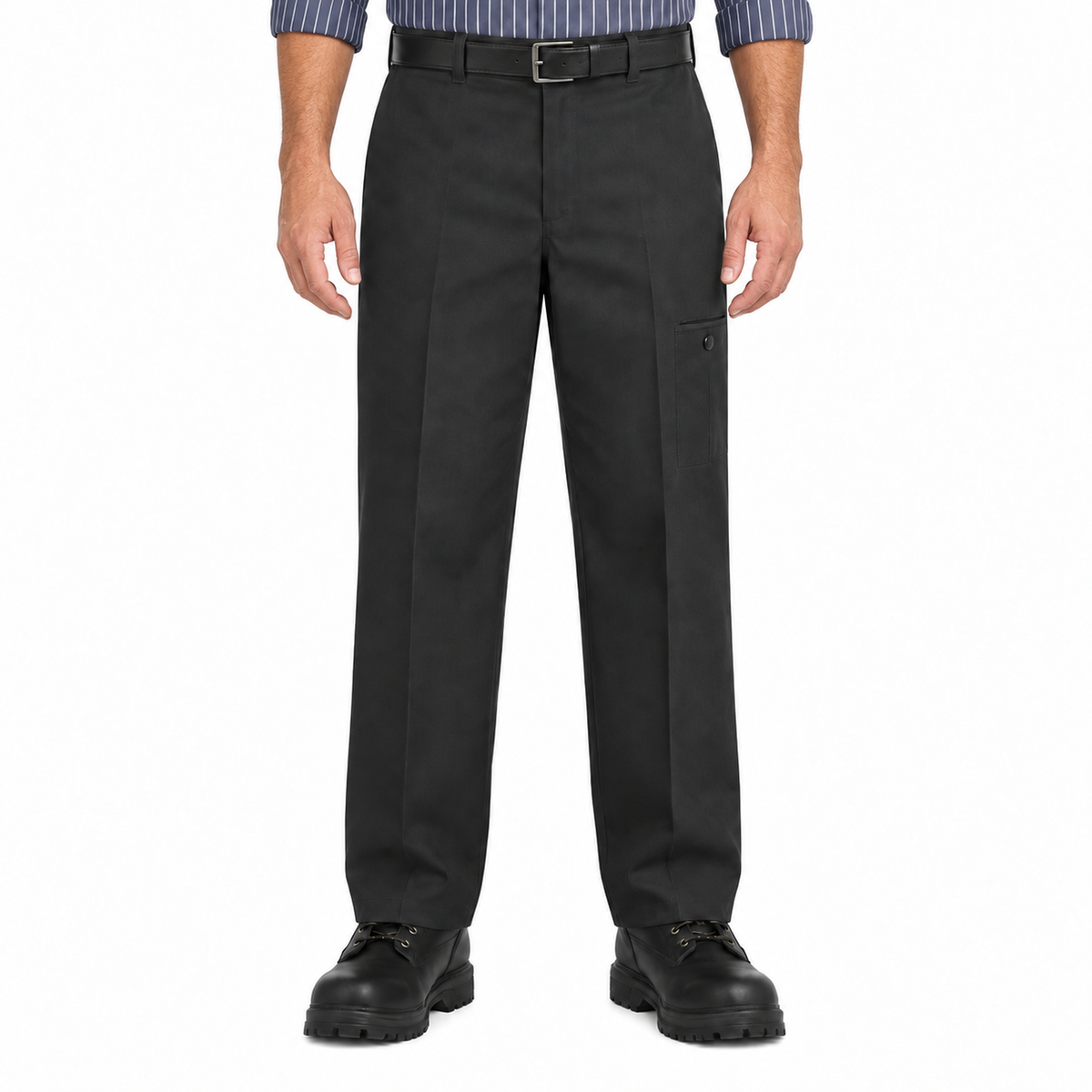 Pantalón de trabajo Red Kap PT2C para hombre negro, vista frontal con modelo | color:negro