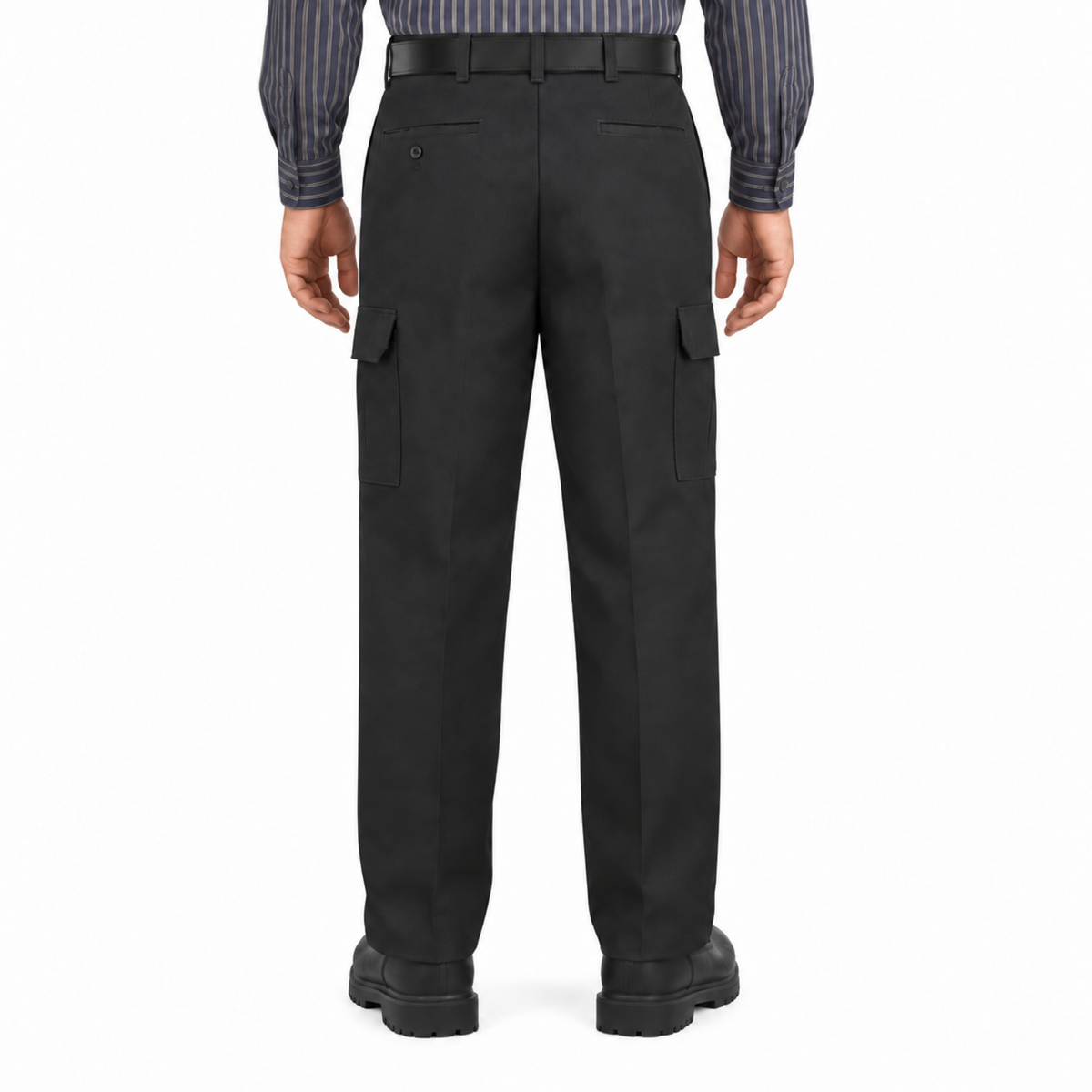 Pantalón cargo industrial Red Kap PT88 para hombre negro, vista posterior | color:negro