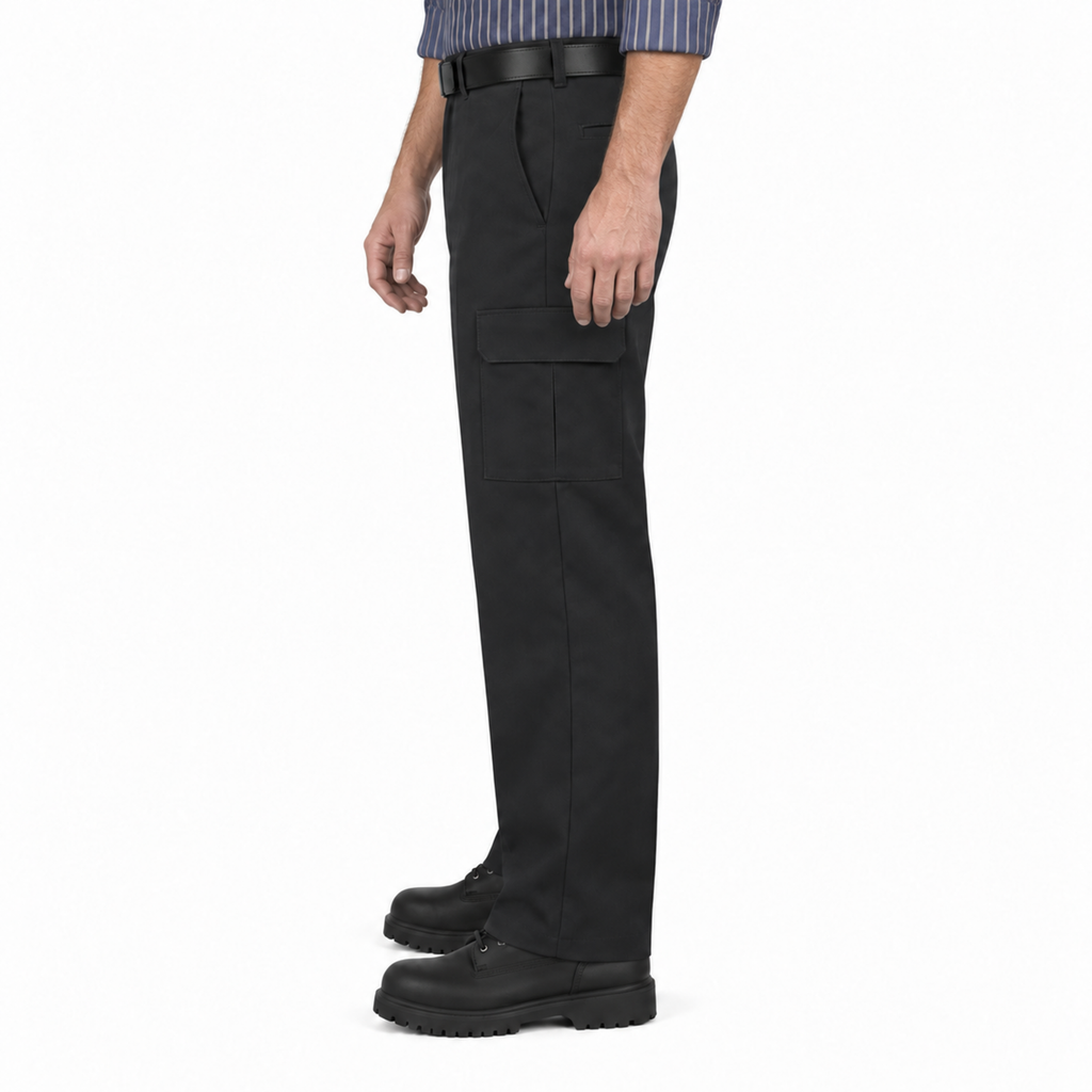 Pantalón cargo industrial Red Kap PT88 para hombre negro, perfil izquierdo