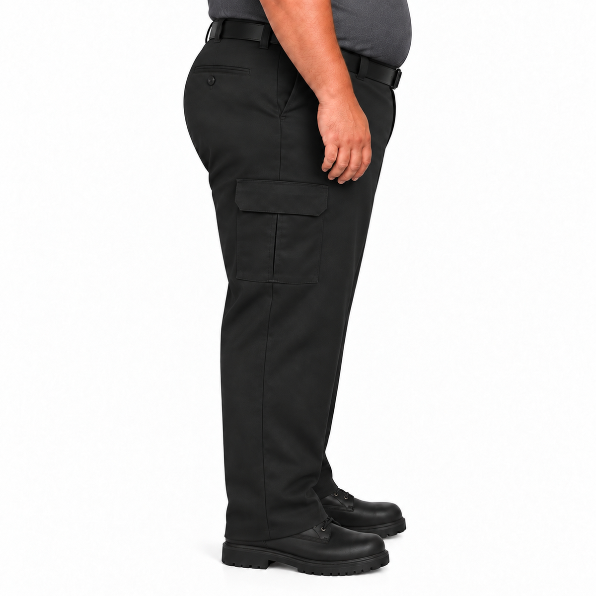 Red Kap PT88 pantalón cargo para hombre tallas extra 46–50 color Negro, vista perfil derecho | color:negro