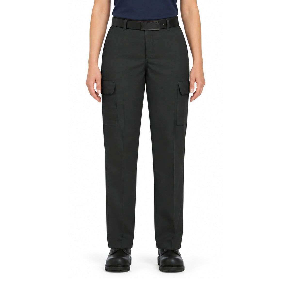 Red Kap PT89 pantalón cargo industrial para mujer, vista frontal | color:negro