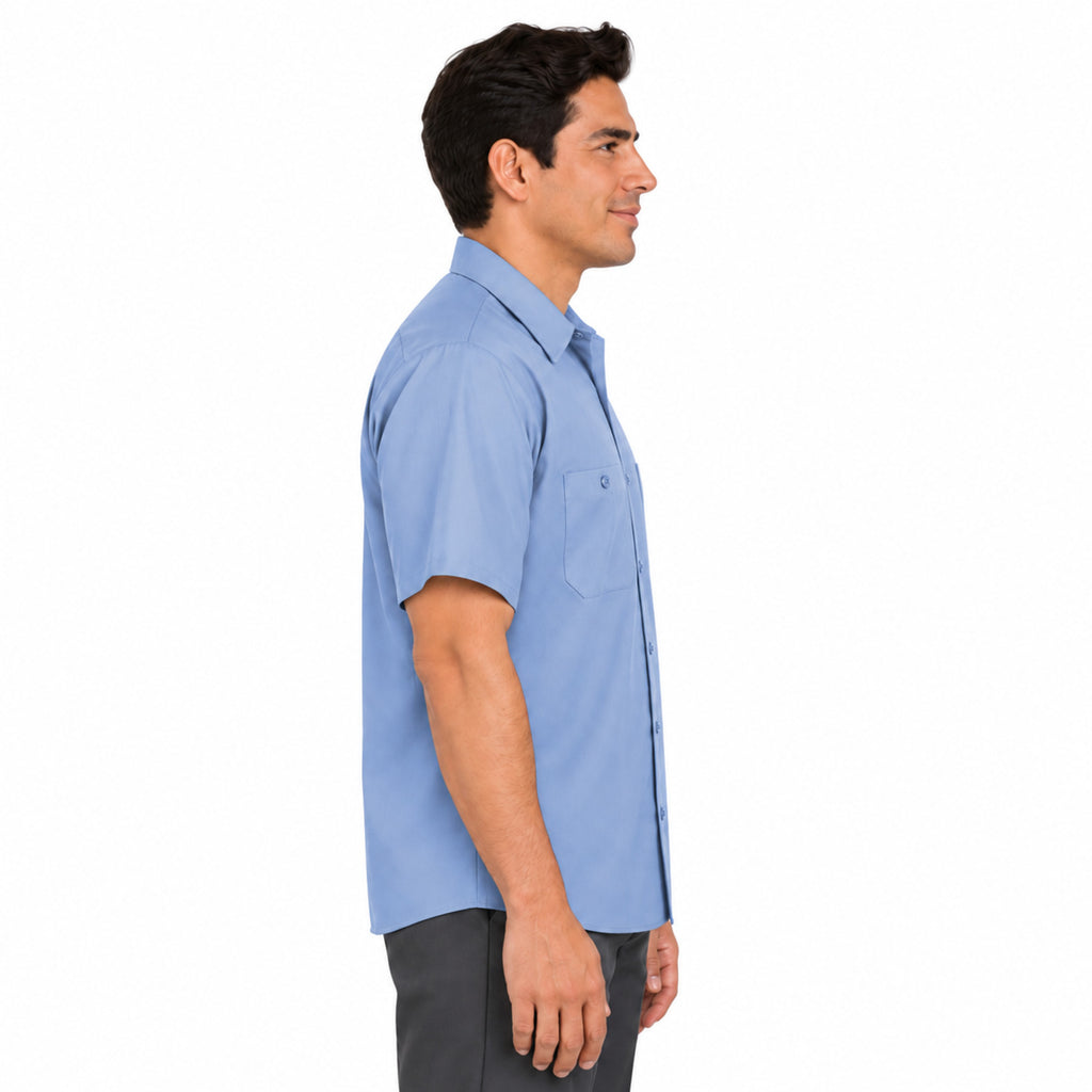 Camisa de trabajo Red Kap SC40 para hombre azul cielo, perfil derecho desfajada