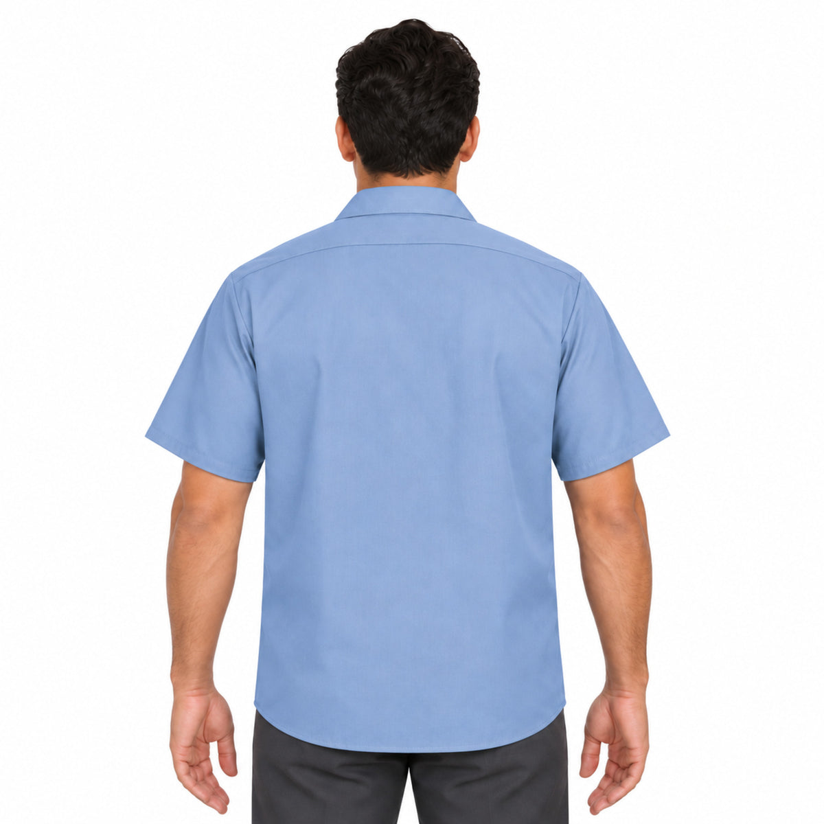 Camisa de trabajo Red Kap SC40 para hombre azul cielo, vista posterior desfajada | color:azul-cielo