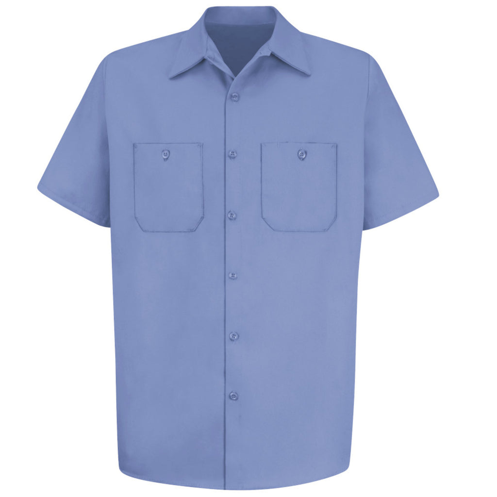 Camisa de trabajo Red Kap SC40 para hombre azul cielo, vista frontal de la prenda