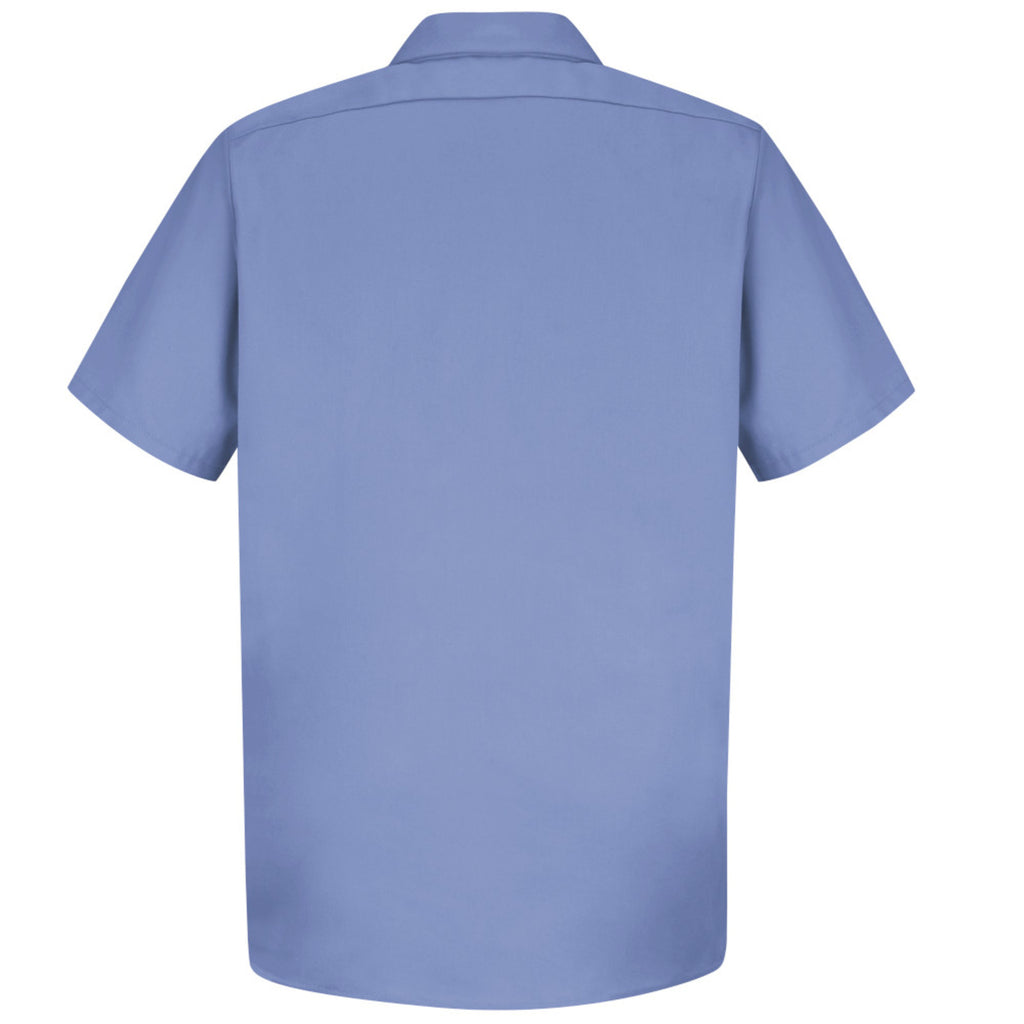 Camisa de trabajo Red Kap SC40 para hombre azul cielo, vista posterior de la prenda