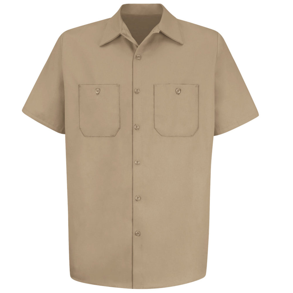 Camisa de trabajo Red Kap SC40 para hombre khaki, vista frontal de la prenda