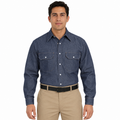 Camisa de mezclilla Red Kap SD78 para hombre azul marino, vista frontal fajada | color:azul-marino