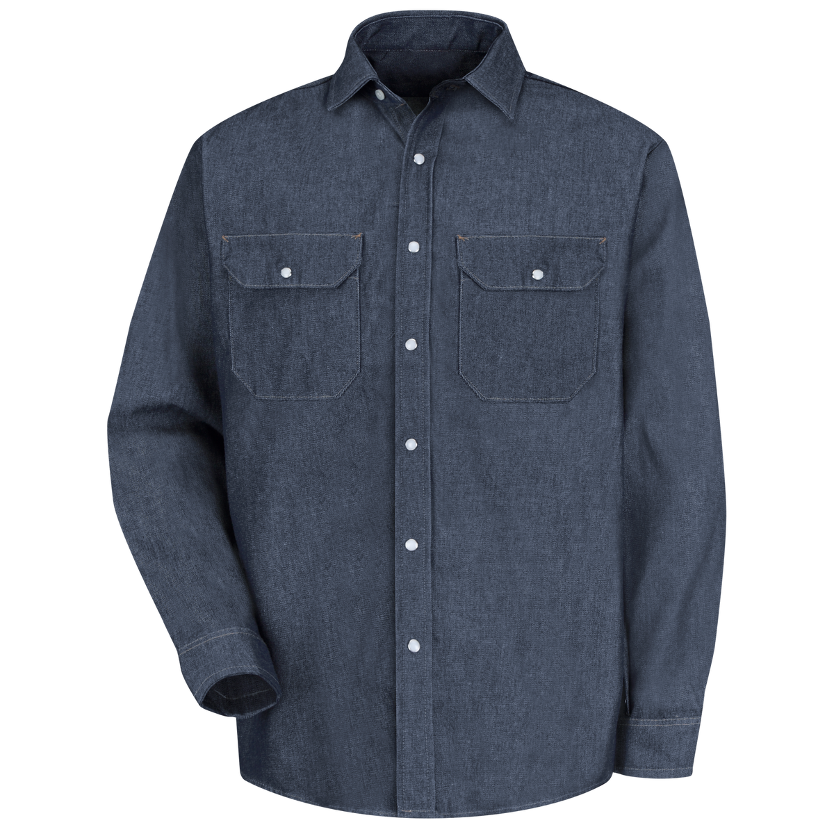 Camisa de mezclilla Red Kap SD78 talla extra azul marino, prenda vista frontal | color:azul-marino