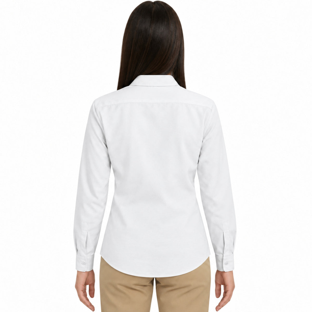Blusa de trabajo Red Kap SP13 para mujer Blanca, vista posterior desfajada | color:blanca