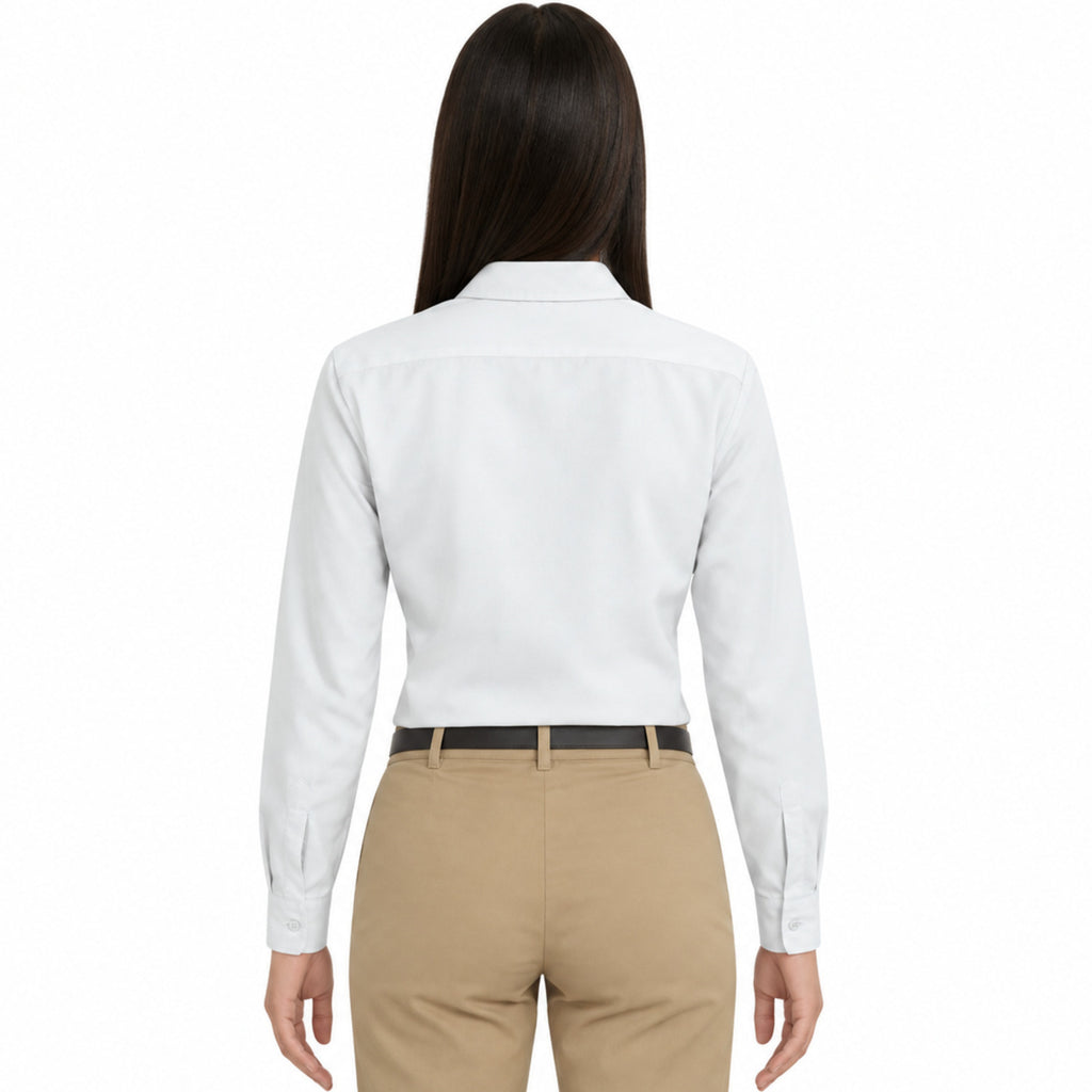 Blusa de trabajo Red Kap SP13 para mujer Blanca, vista posterior fajada