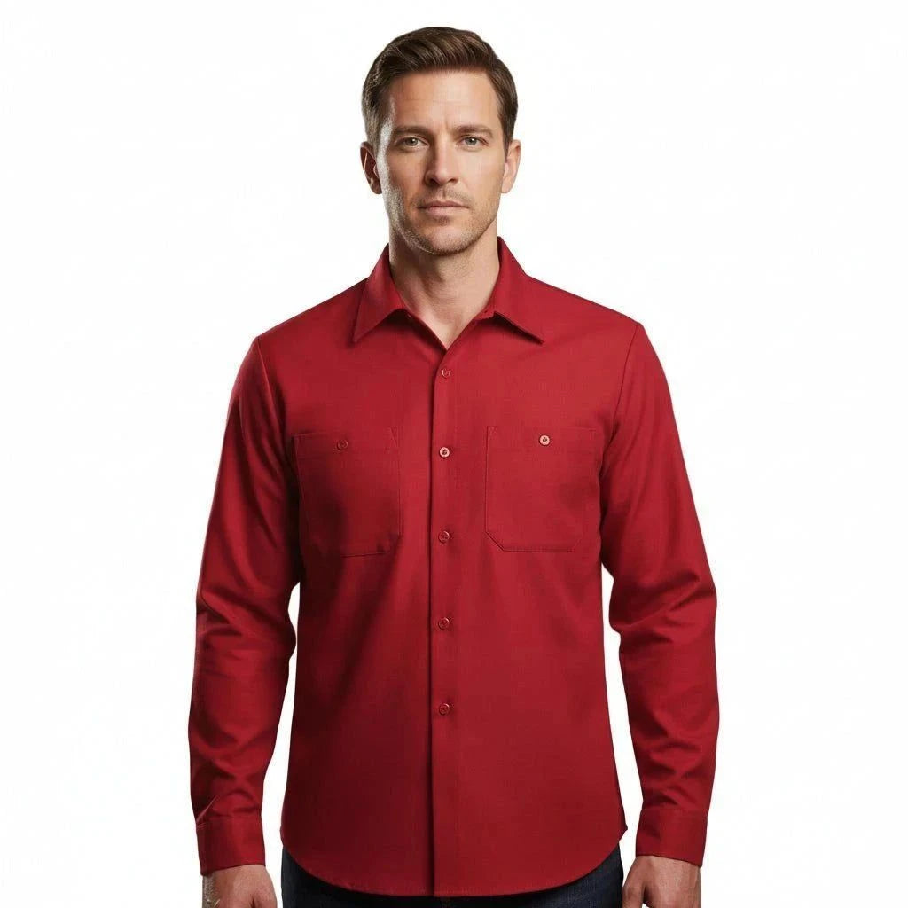 Red Kap Sp14 Camisa Camisola Trabajo Ligera Manga Larga - Garufa Jeans
