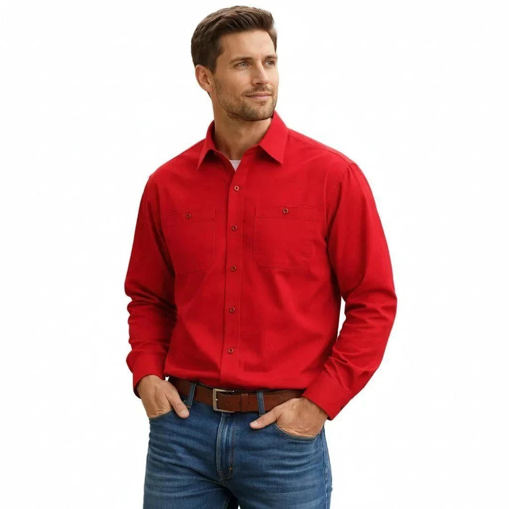 Red Kap Sp14 Camisa Camisola Trabajo Ligera Manga Larga - Garufa Jeans