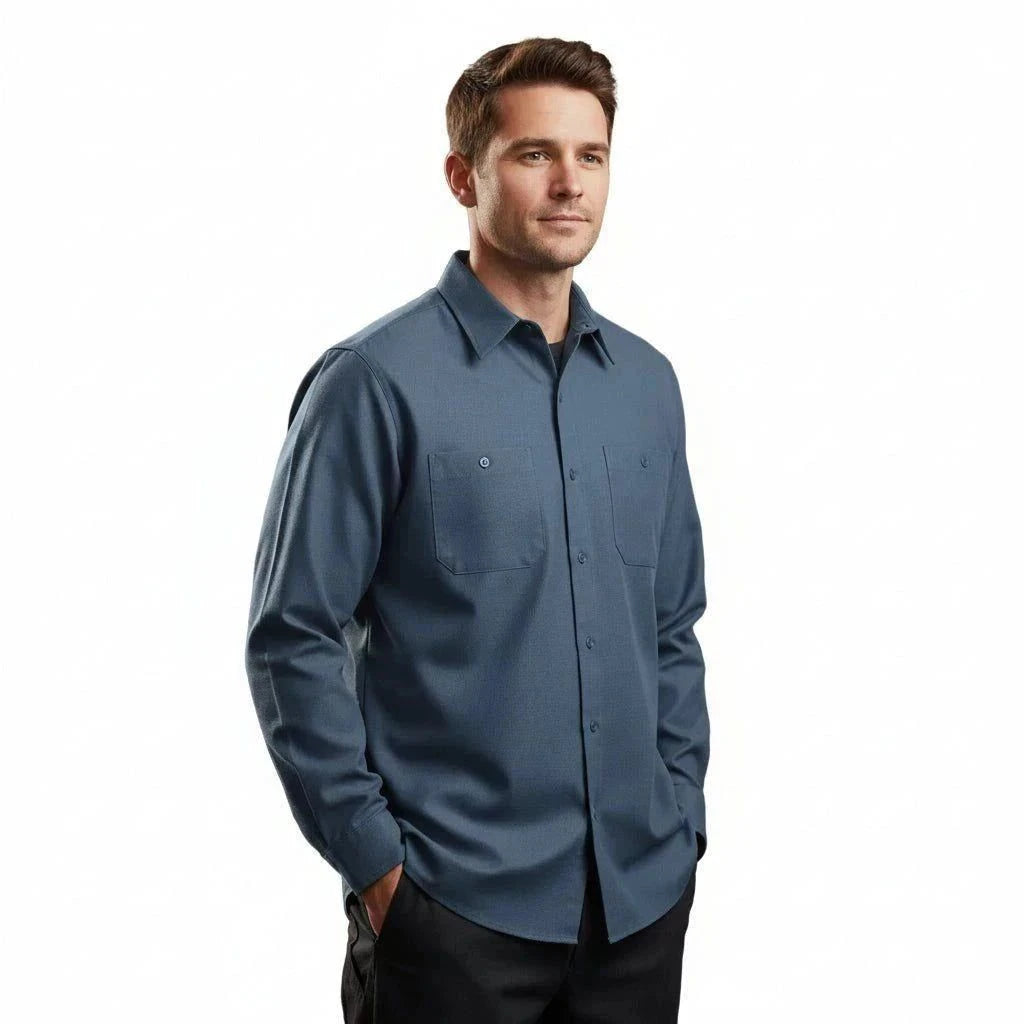 Red Kap Sp14 Camisa Camisola Trabajo Ligera Manga Larga - Garufa Jeans