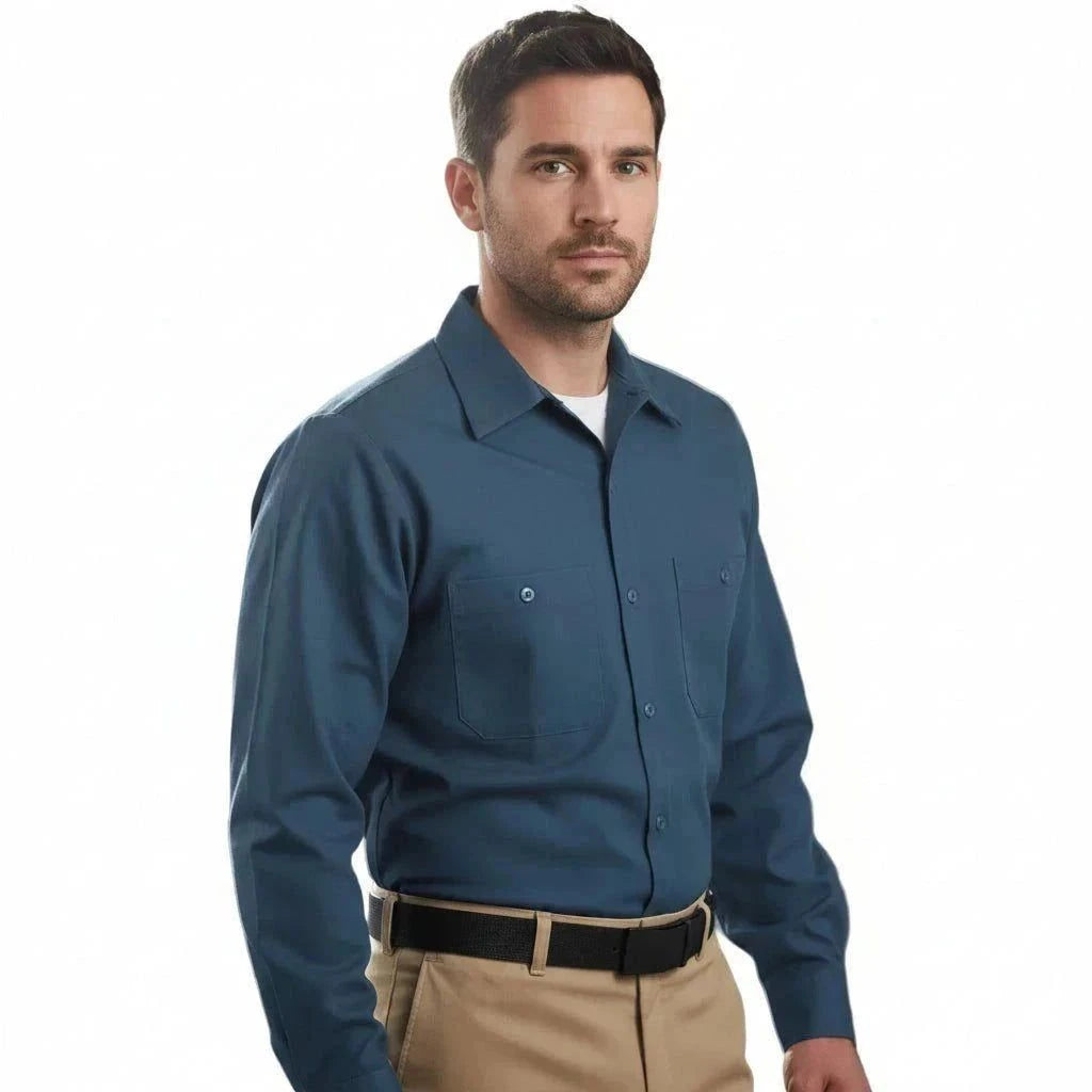 Red Kap Sp14 Camisa Camisola Trabajo Ligera Manga Larga - Garufa Jeans