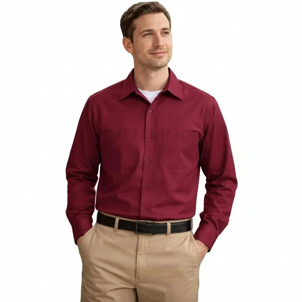 Red Kap Sp14 Camisa Camisola Trabajo Ligera Manga Larga - Garufa Jeans