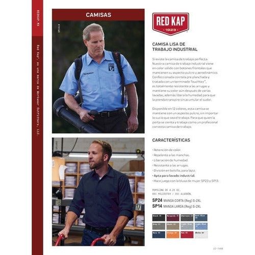 Red Kap Sp14 Camisa Camisola Trabajo Ligera Manga Larga - Garufa Jeans