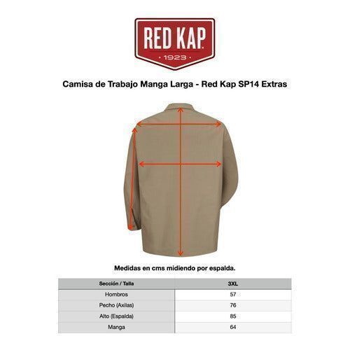 Red Kap Sp14 Camisa Camisola Trabajo Manga Larga Talla Extra - Garufa Jeans