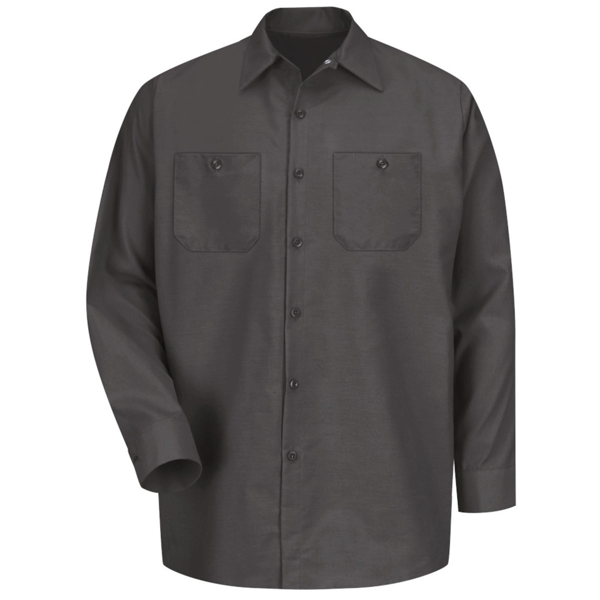 Camisa de trabajo Red Kap SP14 para hombre talla extra gris Oxford, prenda sola frontal | color:gris-oxford