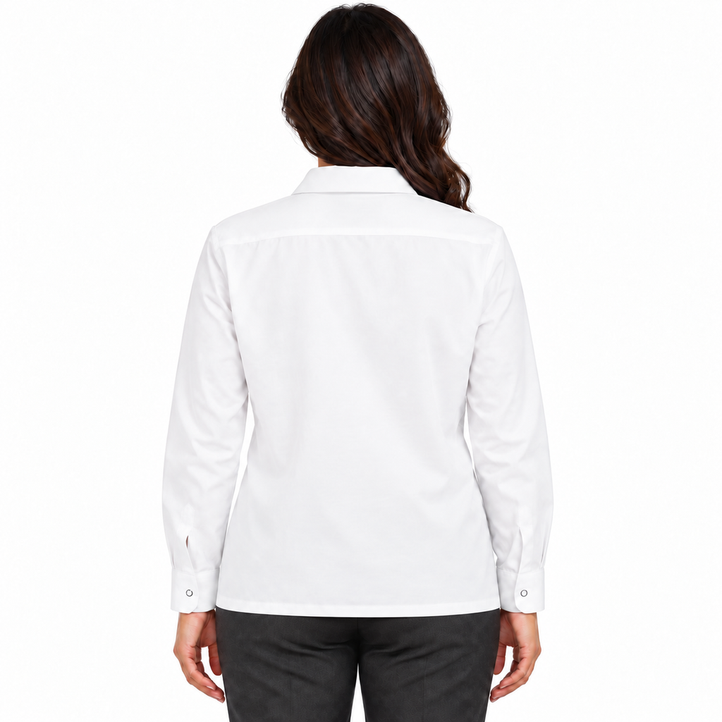 Blusa de trabajo Red Kap SP15 para mujer blanca, espalda desfajada