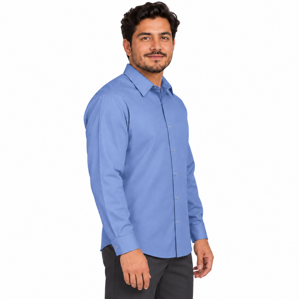 Camisa de trabajo Red Kap SP16 para hombre azul cielo, perfil derecho desfajada 06