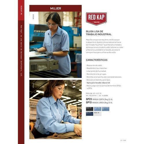 Red Kap Sp23 Blusa Mujer Camisola Trabajo Ligera Manga Corta - Garufa Jeans