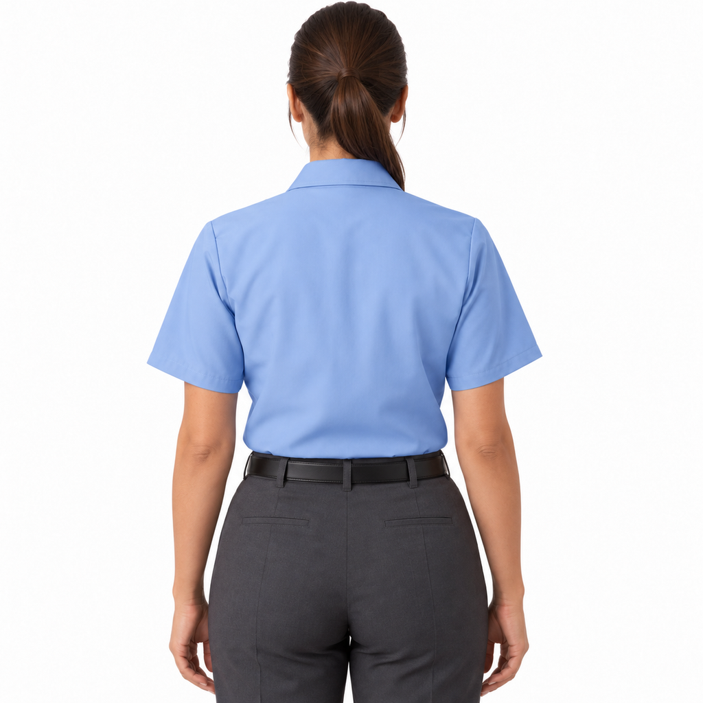 Blusa de trabajo Red Kap SP23 para mujer azul cielo, espalda fajada