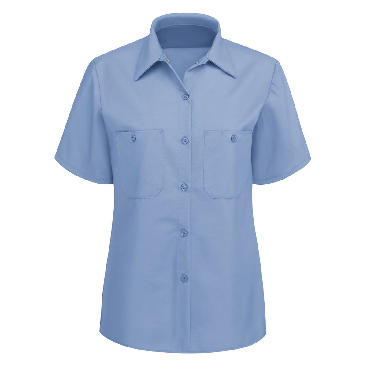 Blusa de trabajo Red Kap SP23 para mujer azul cielo, prenda sola frontal | color:azul-cielo