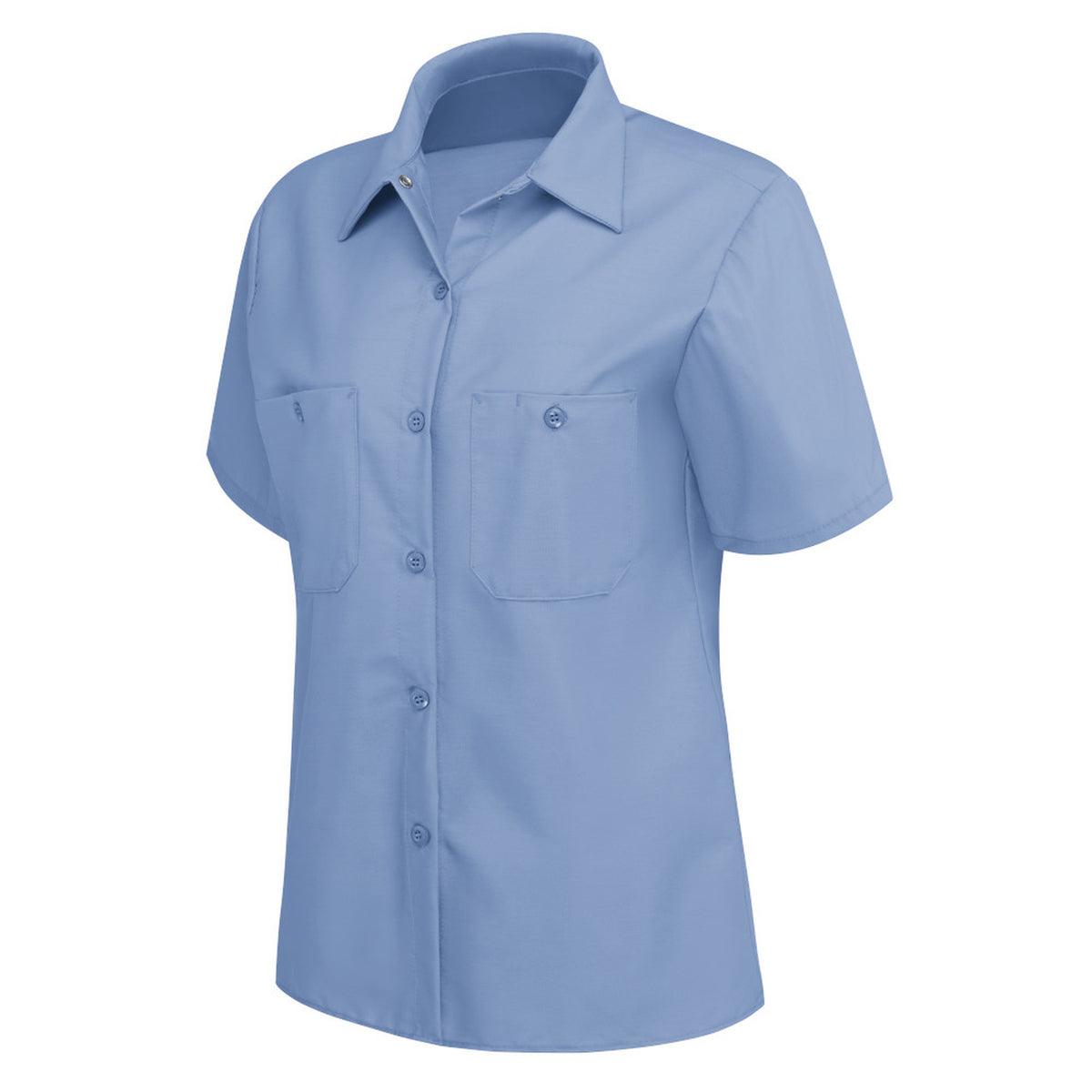 Blusa de trabajo Red Kap SP23 para mujer azul cielo, prenda sola perfil derecho | color:azul-cielo