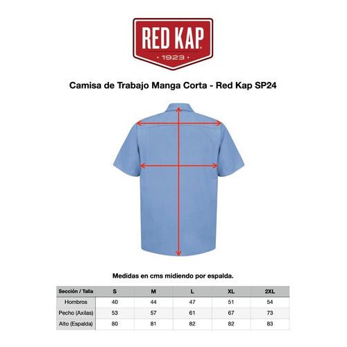 Red Kap Sp24 Camisa Camisola Trabajo Ligera Manga Corta - Garufa Jeans