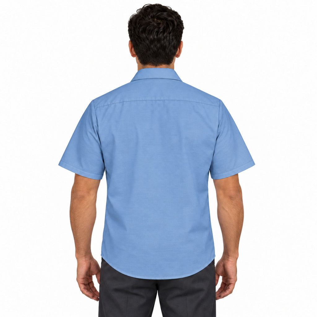 Camisa de trabajo Red Kap SP24 para hombre azul claro, espalda desfajada