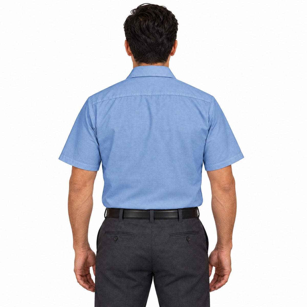 Camisa de trabajo Red Kap SP24 para hombre azul claro, espalda fajada | color:azul-claro