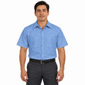 Camisa de trabajo Red Kap SP24 para hombre azul claro, frontal fajada | color:azul-claro