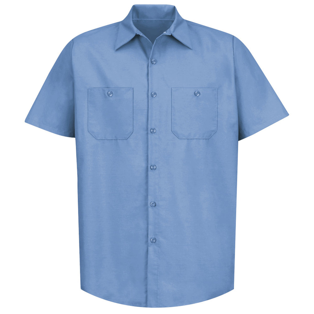Camisa de trabajo Red Kap SP24 para hombre azul claro, prenda sola frontal | color:azul-claro