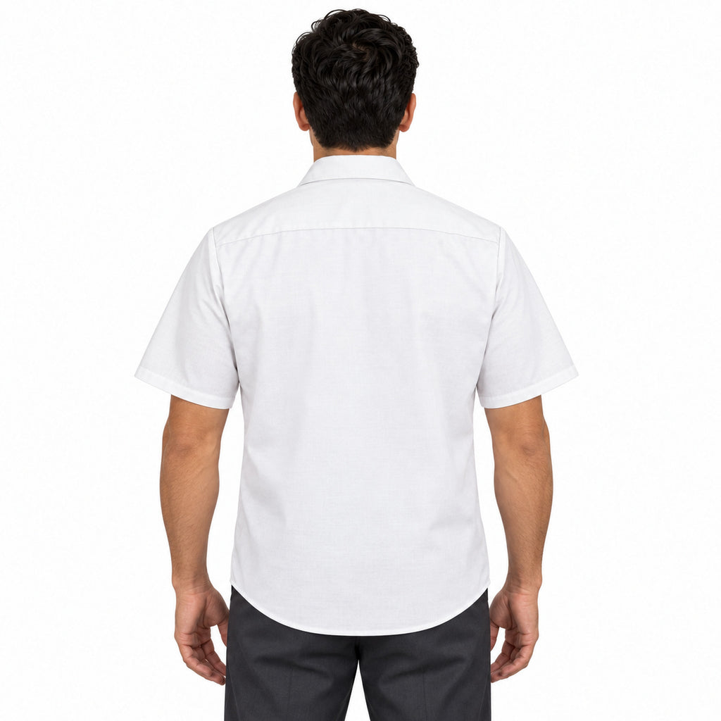 Camisa de trabajo Red Kap SP24 para hombre blanca, espalda desfajada