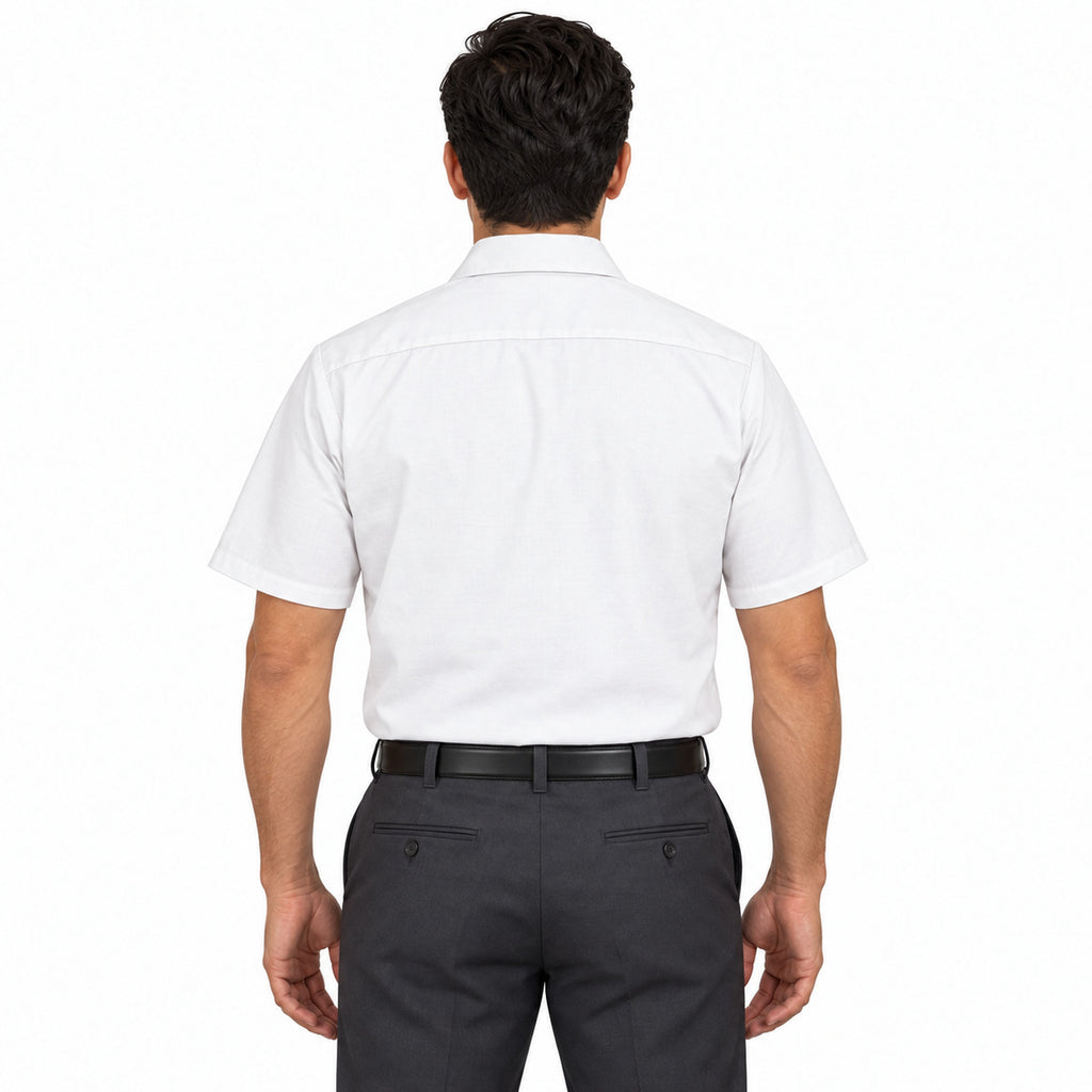 Camisa de trabajo Red Kap SP24 para hombre blanca, espalda fajada