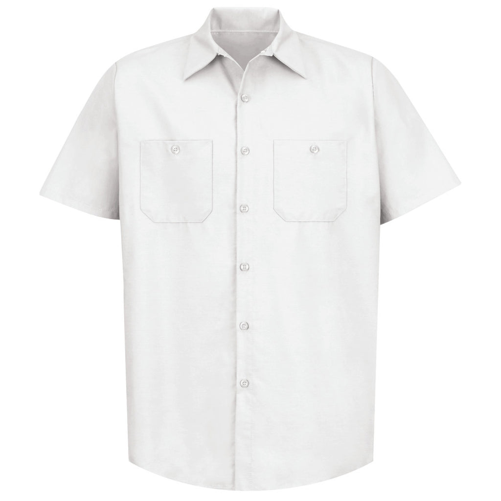 Camisa de trabajo Red Kap SP24 para hombre blanca, prenda sola frontal