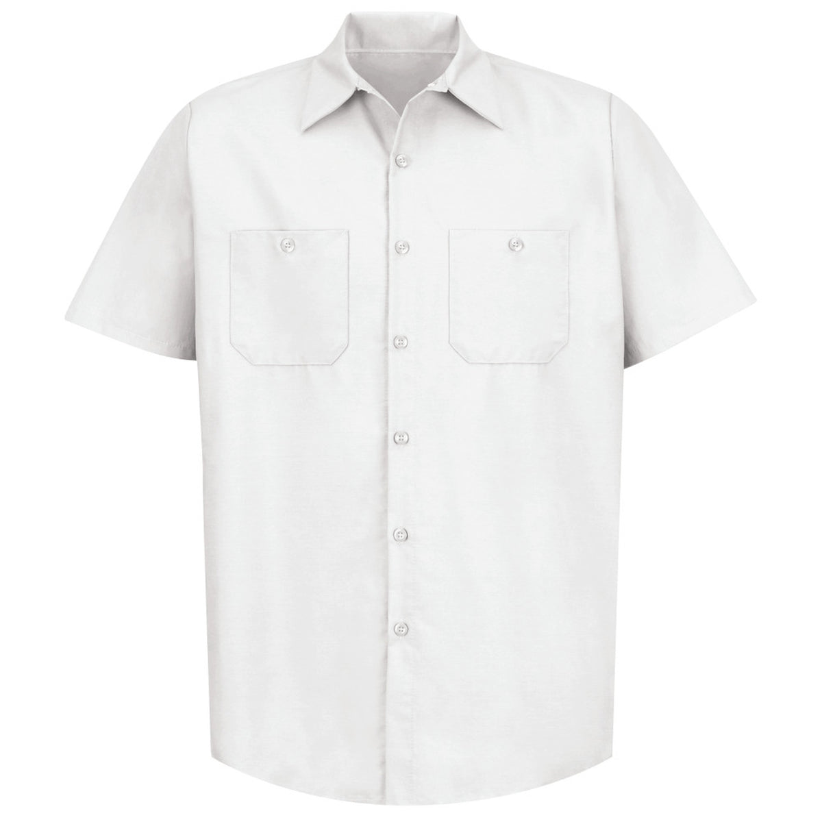 Camisa de trabajo Red Kap SP24 para hombre blanca, prenda sola frontal | color:blanca