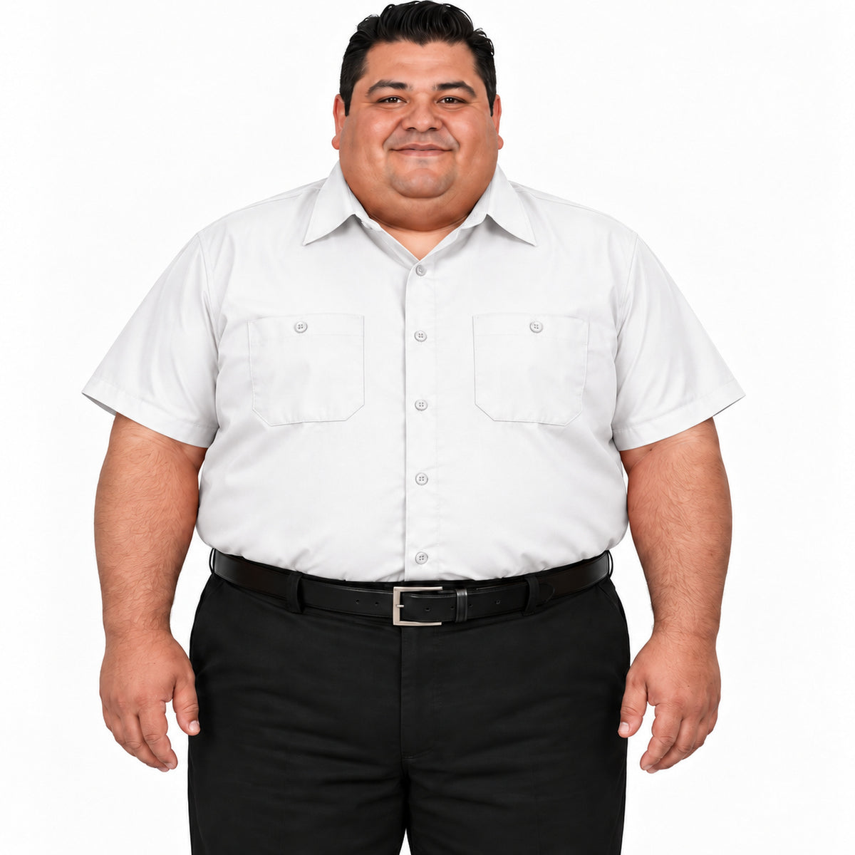 Camisa de trabajo Red Kap SP24 para hombre talla extra blanco, frontal fajada | color:blanca