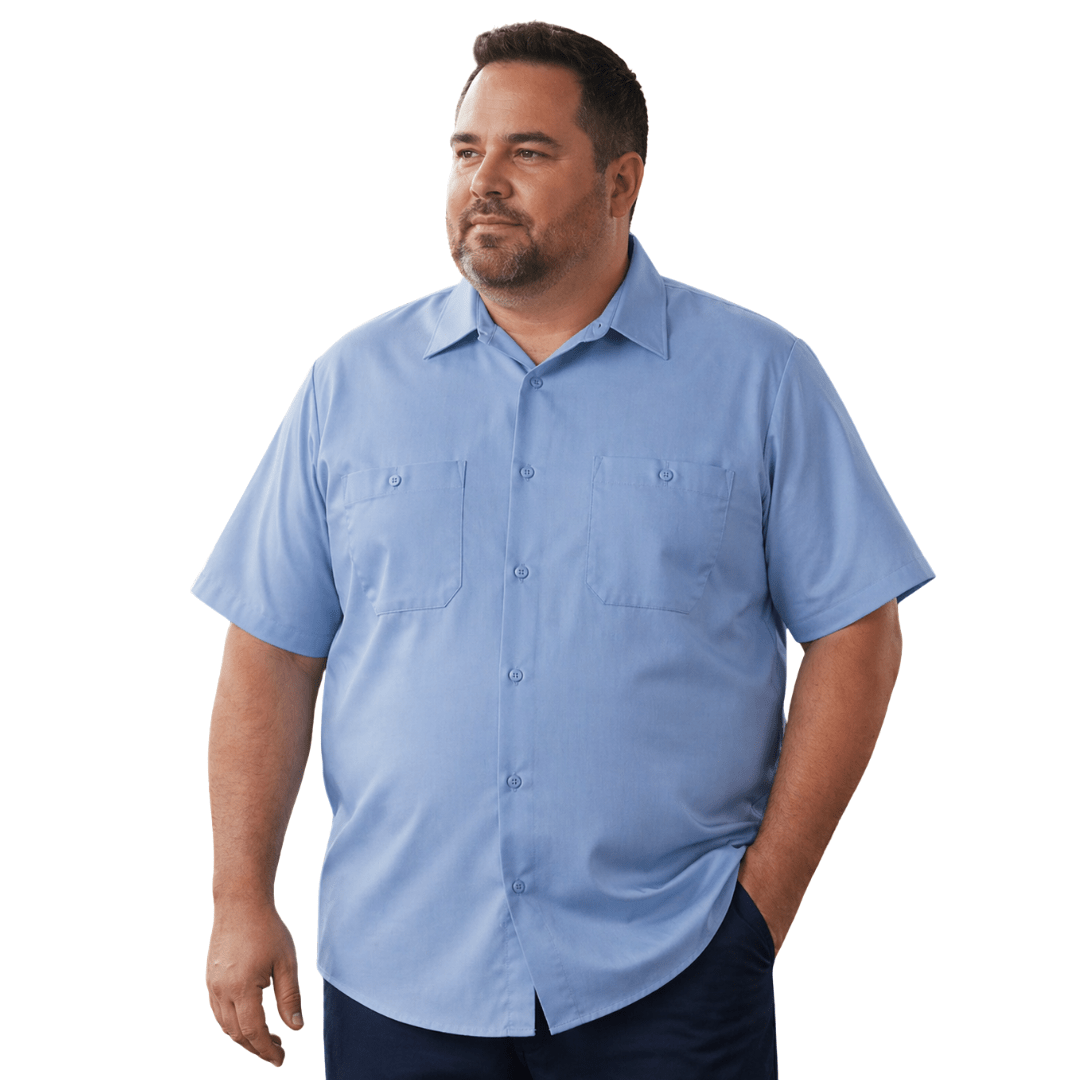 Red Kap Sp24 Camisa Trabajo Ligera Manga Corta Tallas Extras - Garufa Jeans