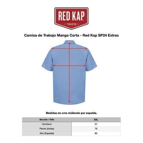 Red Kap Sp24 Camisa Trabajo Ligera Manga Corta Tallas Extras - Garufa Jeans