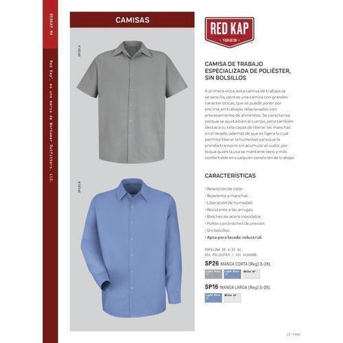 Red Kap Sp26 Camisa Ligera Cocina Chef Cocinero Mesero - Garufa Jeans