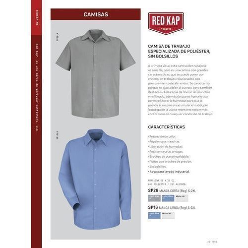Red Kap Sp26 Camisa Ligera Cocina Chef Cocinero Mesero - Garufa Jeans
