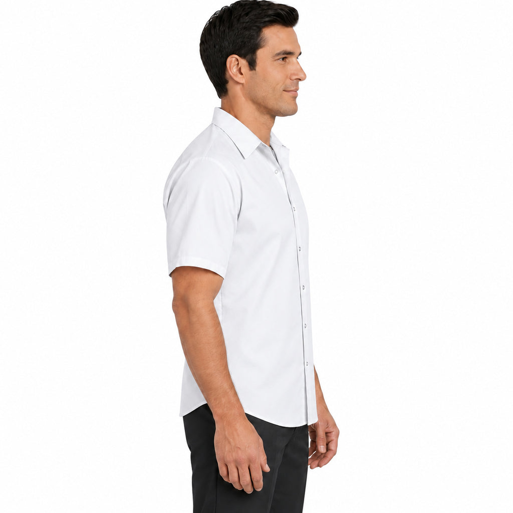 Camisa de trabajo Red Kap SP26 para hombre Blanca, perfil derecho desfajada