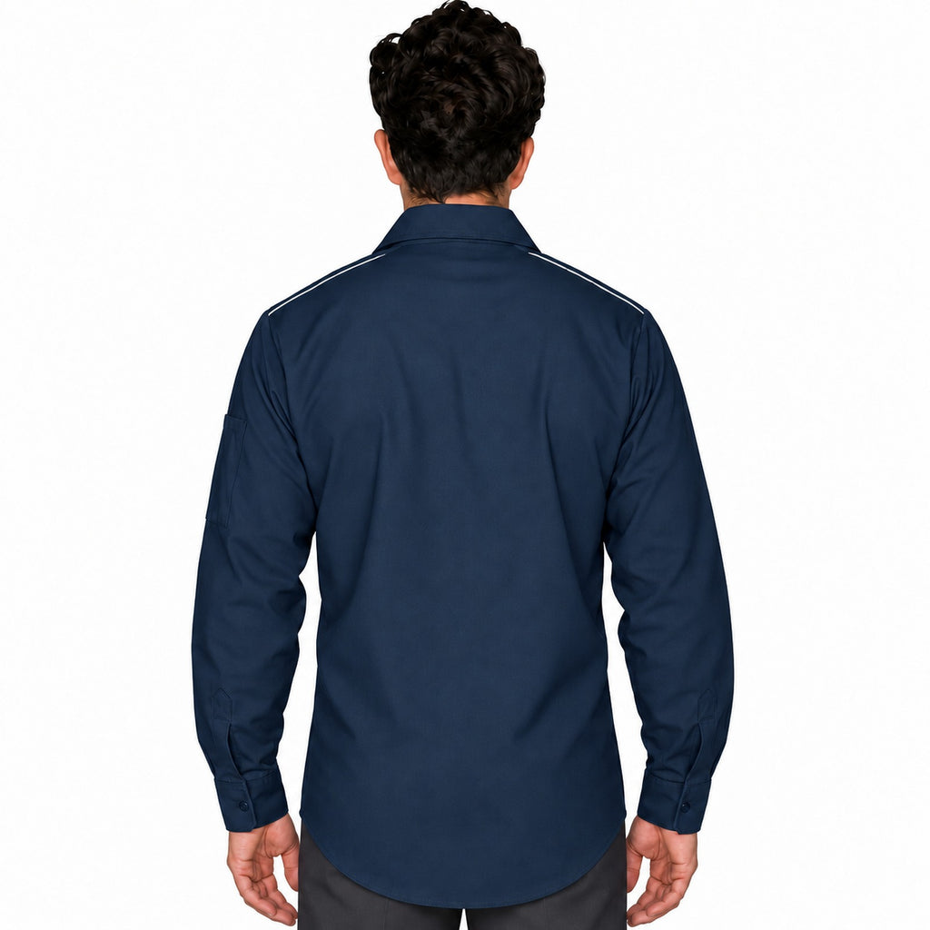 Camisa de trabajo Red Kap SP3A para hombre azul marino, espalda desfajada