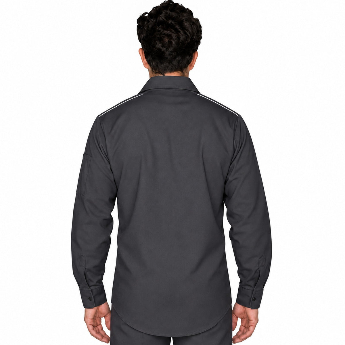 Camisa de trabajo Red Kap SP3A para hombre gris oxford, espalda desfajada | color:gris-oxford