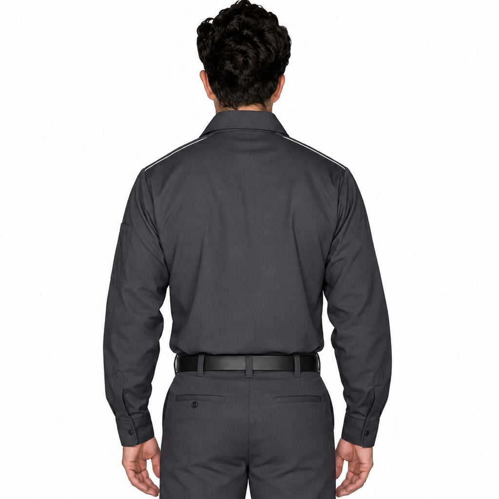 Camisa de trabajo Red Kap SP3A para hombre gris oxford, espalda fajada