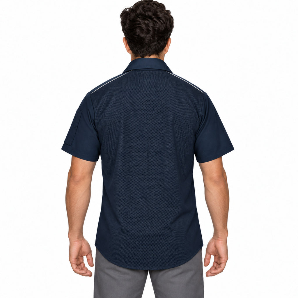 Red Kap SP4A camisa de trabajo para hombre color azul marino, espalda desfajada